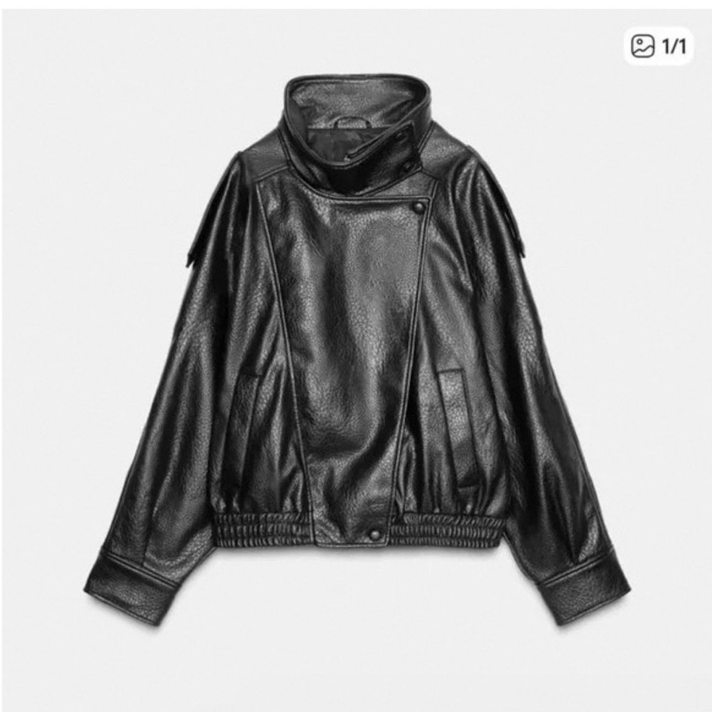 Viral Zara Black Leather Jacket for Women